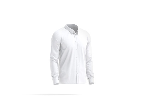 White Dress Shirt - men long sleeve classic shirt 3D Модель