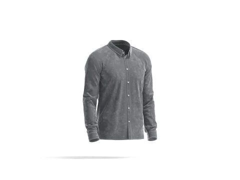 White Dress Shirt - men long sleeve classic shirt 3D Model
