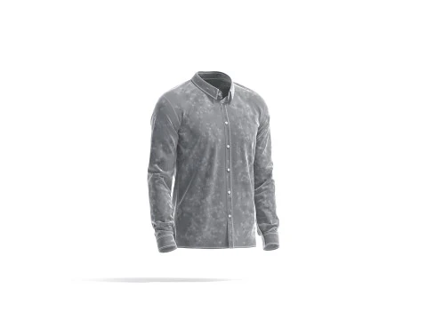 White Dress Shirt - men long sleeve classic shirt 3D Model