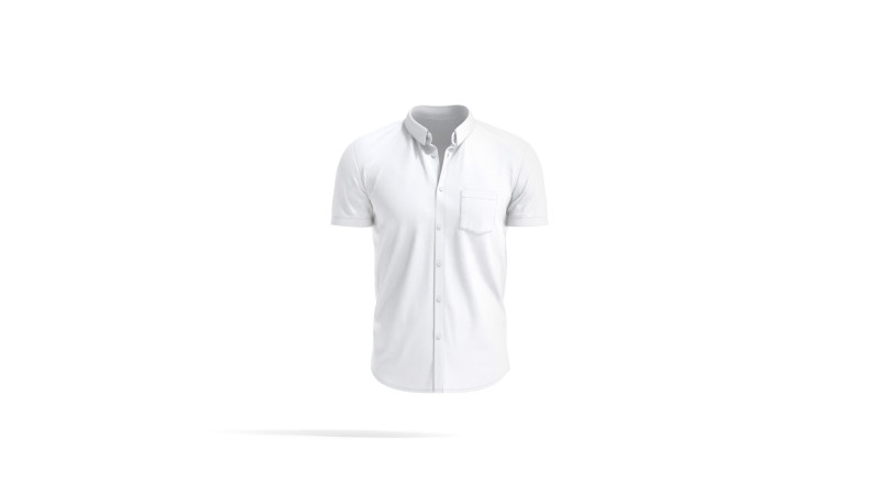 White Short Sleeve Shirt - men button down dress shirt Modello 3D .c4d .max .obj .3ds .fbx .stl .blend 