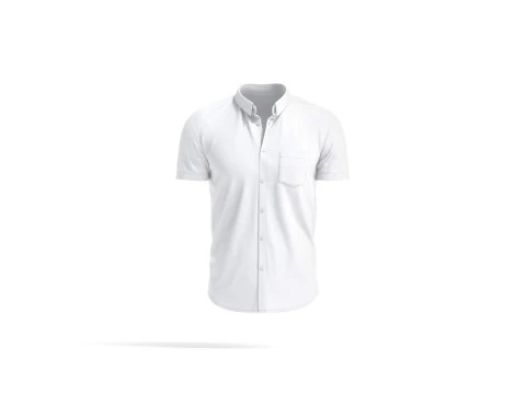 Beyaz Kısa Kollu G&ouml;mlek - erkek d&uuml;ğmeli elbise g&ouml;mlek 3D Model