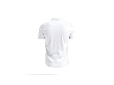 Camisa branca de manga curta &ndash; camisa social masculina com bot&otilde;es Modelo 3D