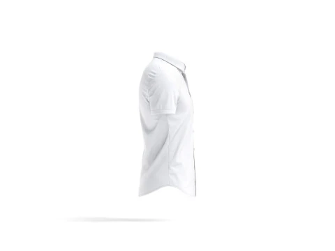 Camisa branca de manga curta &ndash; camisa social masculina com bot&otilde;es Modelo 3D