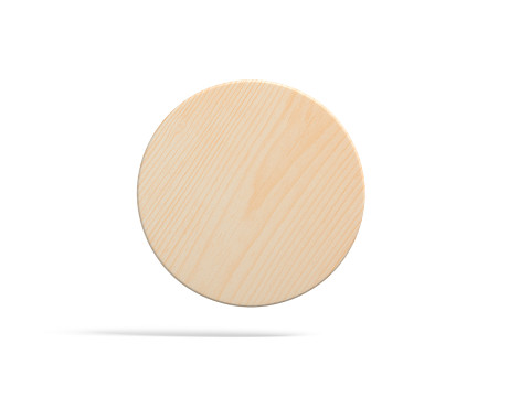Wood Plate 2 Types - round square wooden board set 3Dモデル