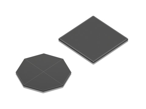 Wood Plate 2 Types - round square wooden board set 3Dモデル