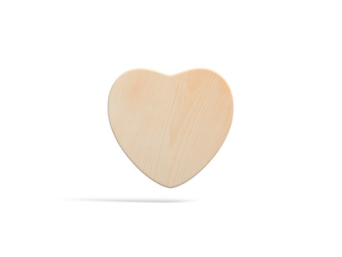 Wood Plate 4 Types - round square rhombus heart wooden board 3D Model