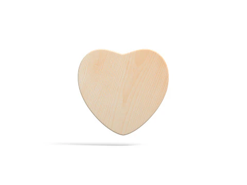Wood Plate 4 Types - round square rhombus heart wooden board 3D Model