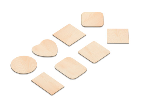 Wood Plate 8 Types - round square rhombus rectangle wooden board Modelo 3D