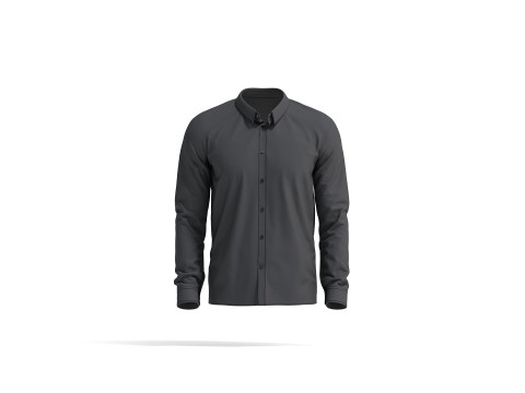 Black Dress Shirt - men long sleeve classic shirt 3D Model