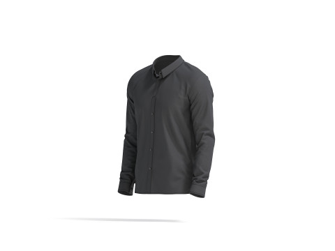 Schwarzes Hemd – klassisches Herrenhemd mit langen Ärmeln 3D Modell