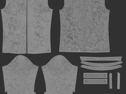 Schwarzes Hemd – klassisches Herrenhemd mit langen Ärmeln 3D Modell