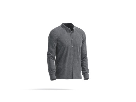 Schwarzes Hemd – klassisches Herrenhemd mit langen Ärmeln 3D Modell