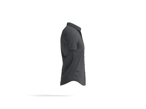 Black Short Sleeve Shirt - men button down dress shirt Modelo 3D