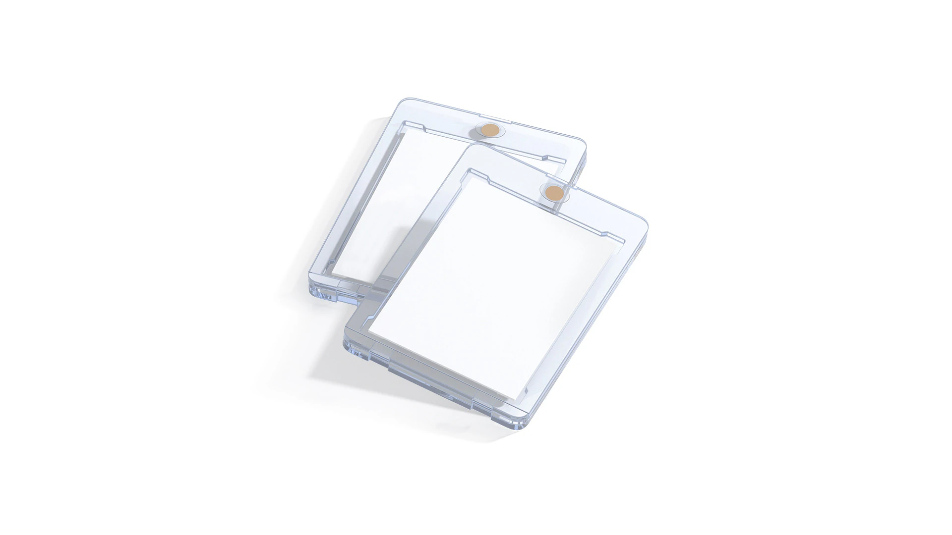 Transparent Magnetic Trading Card Stack - 2 plastic collectible graded case 3D Model .c4d .max .obj .3ds .fbx .stl .blend 