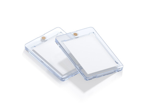 Transparent Magnetic Trading Card Stack - 2 plastic collectible graded case 3D Model