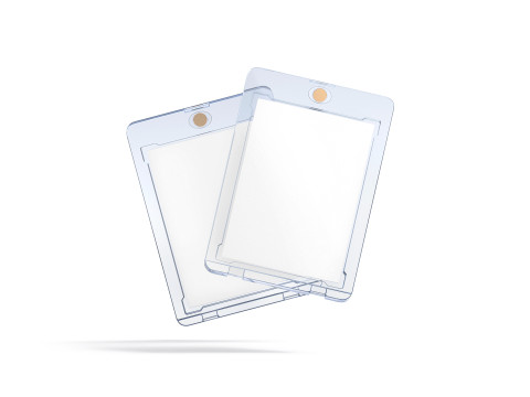 Transparent Magnetic Trading Card Stack - 2 plastic collectible graded case 3D Model