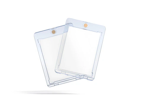 Transparent Magnetic Trading Card Stack - 2 plastic collectible graded case 3D Model