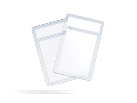 Transparent Trading Card Stack - 2 plastic collectible graded case Model 3D