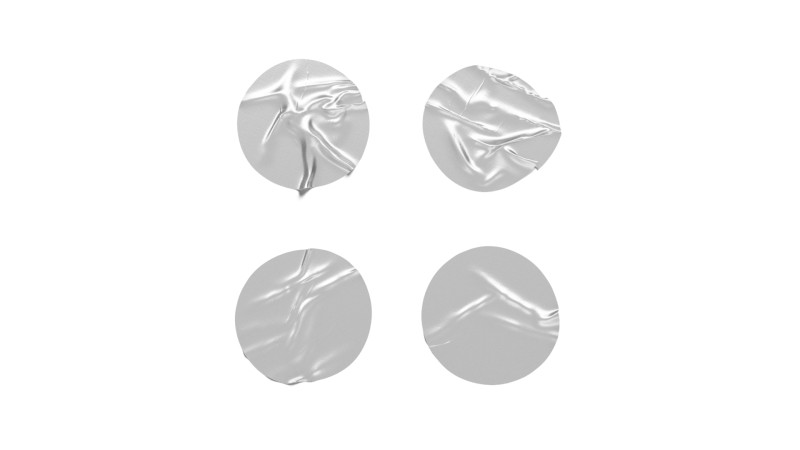 Adhesive Sticker Tape Set - round scotch piece 3D Модель .c4d .max .obj .3ds .fbx .stl .blend 