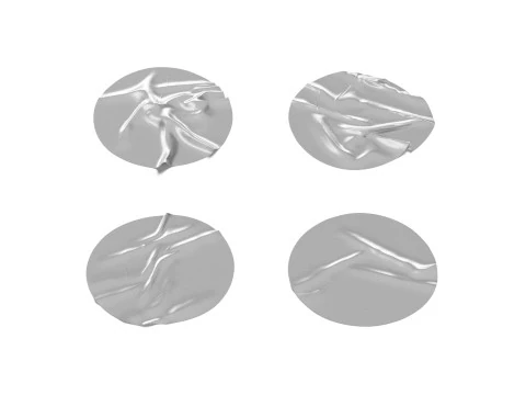 Adhesive Sticker Tape Set - round scotch piece 3D Model