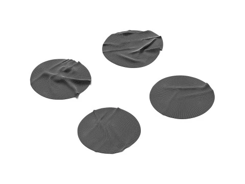 Adhesive Sticker Tape Set - round scotch piece 3D Model