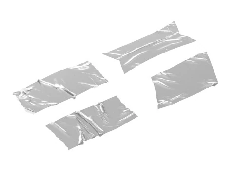 Adhesive Sticker Tape Set - rectangle scotch piece 3D Model