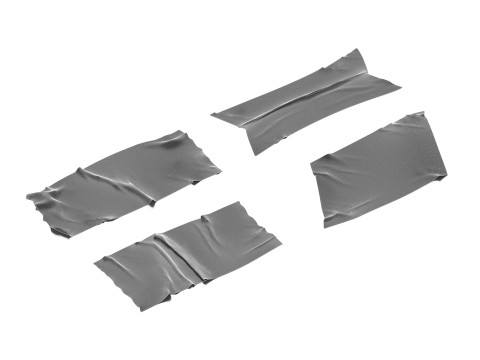 Adhesive Sticker Tape Set - rectangle scotch piece 3D Модель