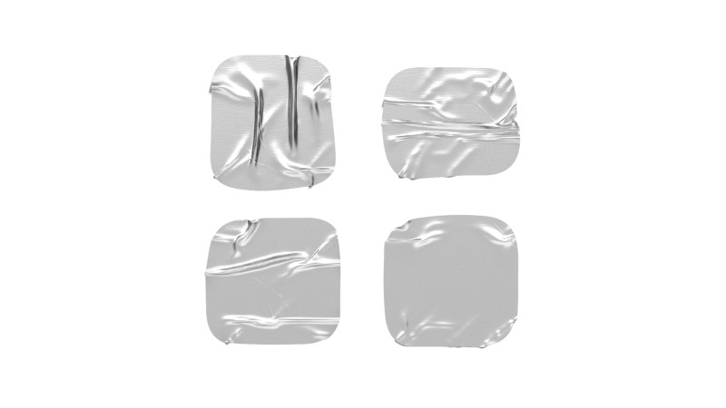 Adhesive Sticker Tape Set - square scotch piece 3D Модель .c4d .max .obj .3ds .fbx .stl .blend 