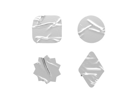 Adhesive Sticker Tape Set - round square rhombus star 4 scotch shape 3D Model