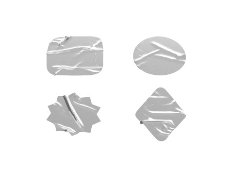 Adhesive Sticker Tape Set - round square rhombus star 4 scotch shape Modelo 3D