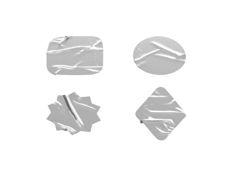 Adhesive Sticker Tape Set - round square rhombus star 4 scotch shape 3D Model