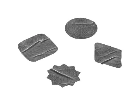 Adhesive Sticker Tape Set - round square rhombus star 4 scotch shape 3D Model