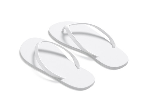 White Beach Slippers - pair of flip-flop rubber sandals Modelo 3D