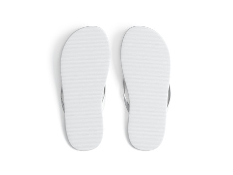 White Beach Slippers - pair of flip-flop rubber sandals Modelo 3D