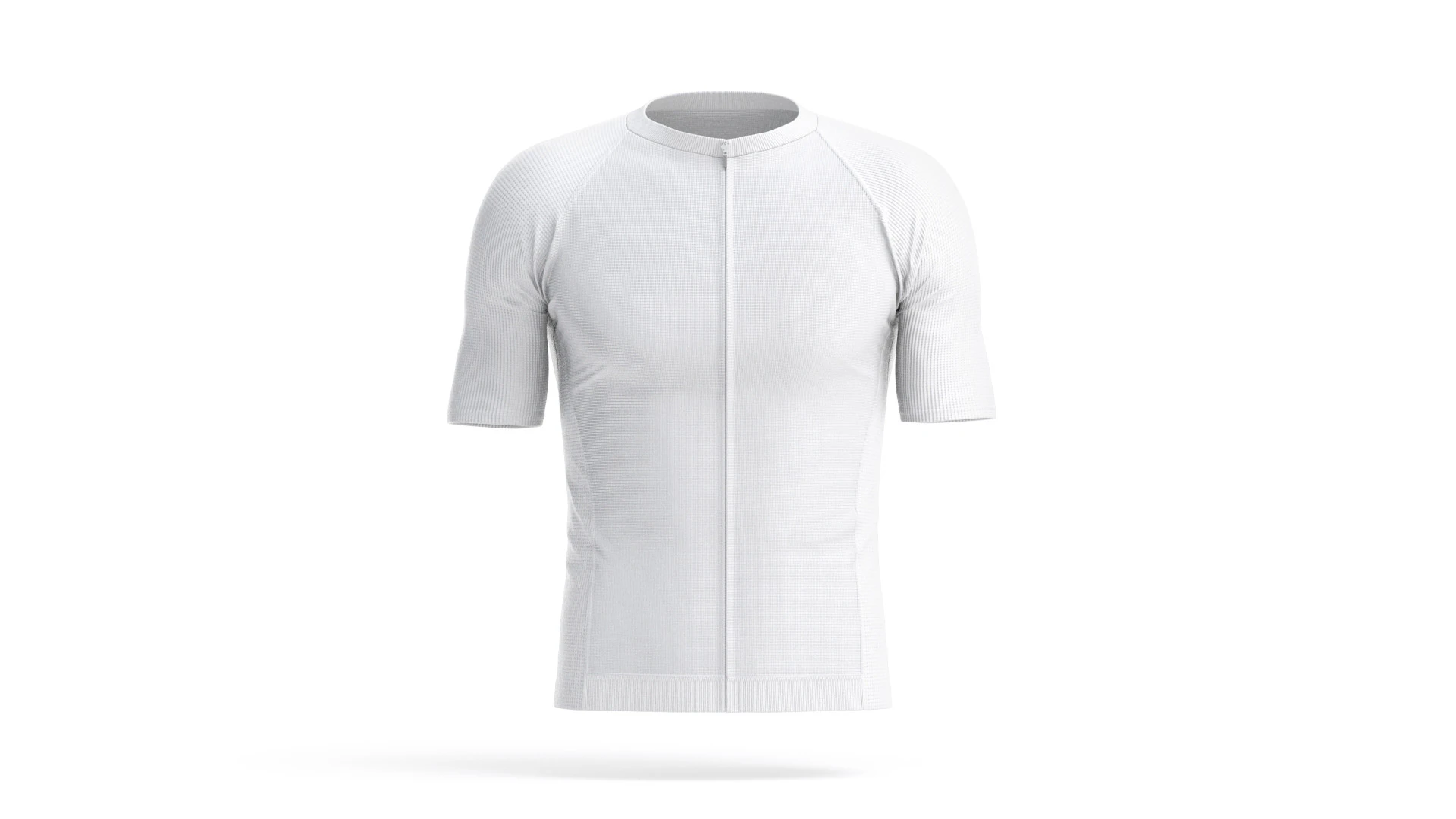 White Men Cycling Jersey - bicycle zipper sport t-shirt 3D Model .c4d .max .obj .3ds .fbx .stl .blend 