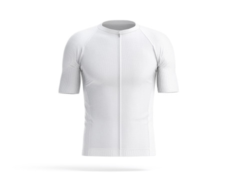 White Men Cycling Jersey - bicycle zipper sport t-shirt 3D Model