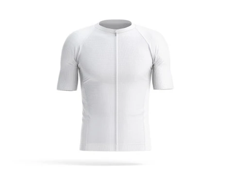 Maglia da ciclismo bianca da uomo - t-shirt sportiva con cerniera per bicicletta Modello 3D