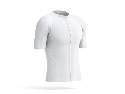 White Men Cycling Jersey - bicycle zipper sport t-shirt 3D Модель