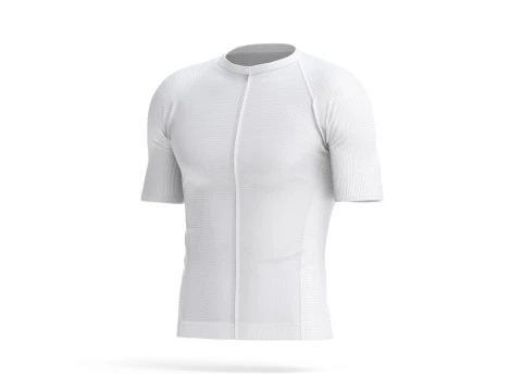 White Men Cycling Jersey - bicycle zipper sport t-shirt 3D Model