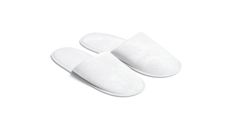 White Hotel Slippers - pair of home terry flip-flops 3D Модель .c4d .max .obj .3ds .fbx .stl .blend 