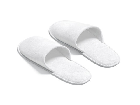 White Hotel Slippers - pair of home terry flip-flops 3D Модель