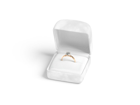 White Wedding Ring Box Set - opened and closed jewelry box Modello 3D
