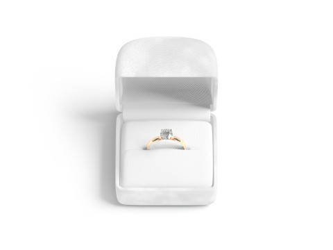 White Wedding Ring Box Set - opened and closed jewelry box Modello 3D