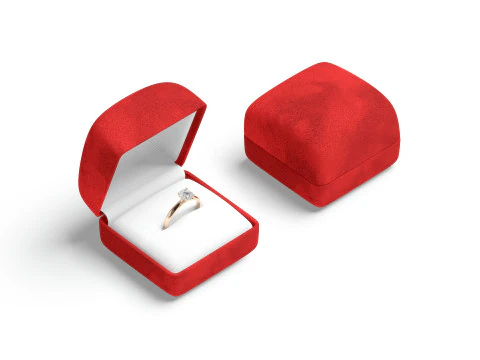 Zestaw czerwonych pudełek na obrączki ślubne - otwierane i zamykane pudełko na biżuterię Model 3D