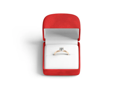 Red Wedding Ring Box Set - opened and closed jewelry box 3D Model