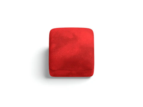 Red Wedding Ring Box Set - opened and closed jewelry box 3D Model