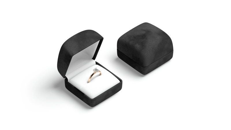 Black Wedding Ring Box Set opened and closed jewelry box 3D Modell in Andere 3DExport