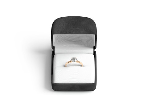 Black Wedding Ring Box Set - opened and closed jewelry box Model 3D