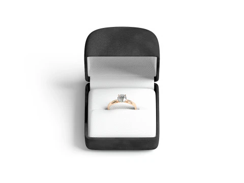 Black Wedding Ring Box Set - opened and closed jewelry box 3D Model