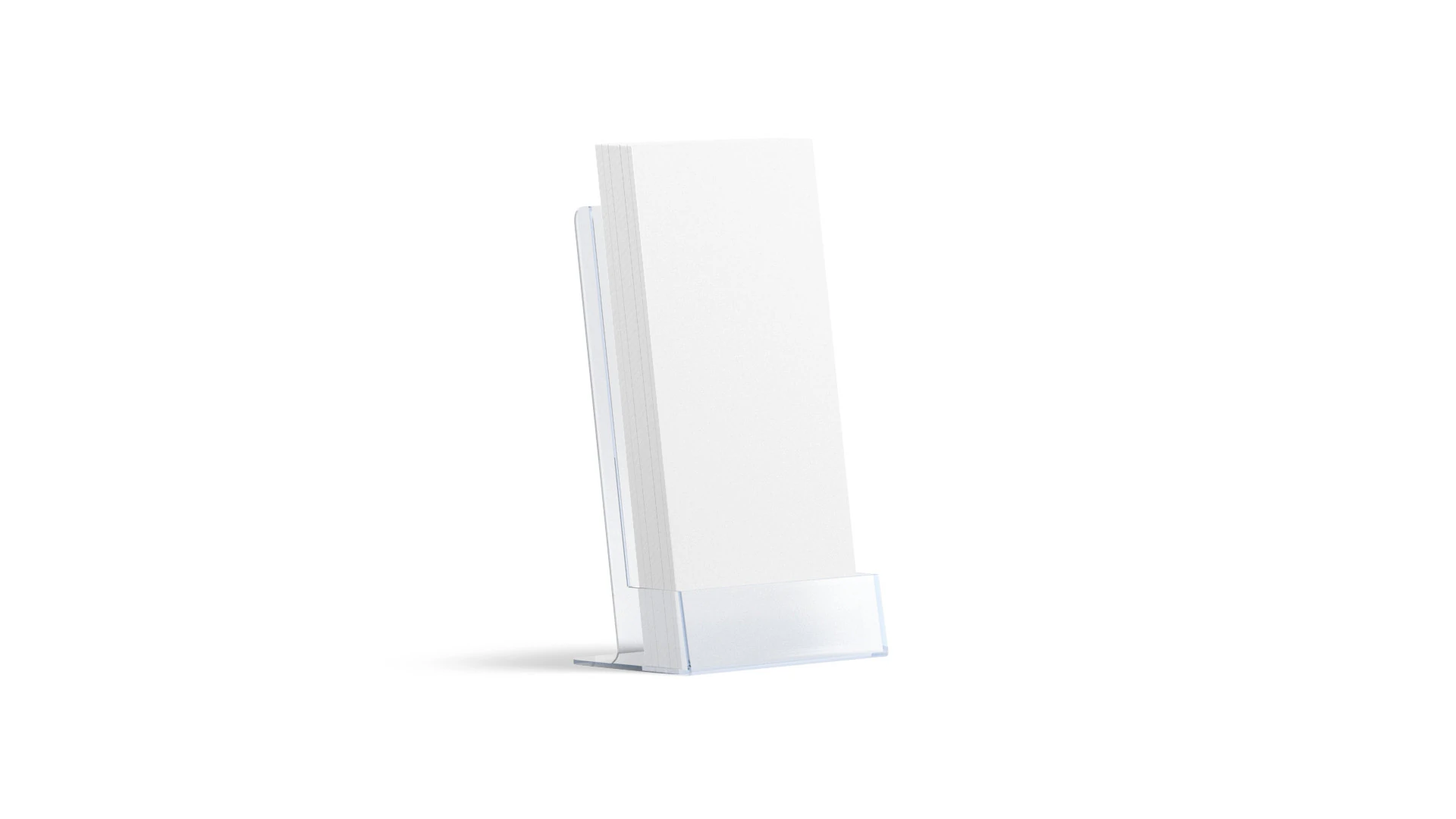 Acrylic Euro Flyer Holder - brochure in glass plastic transparent tray 3D Model .c4d .max .obj .3ds .fbx .stl .blend 
